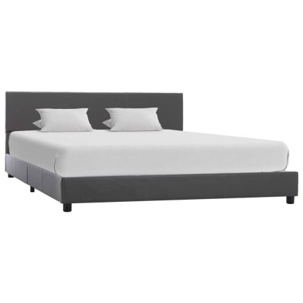 Cadre de lit sans matelas gris similicuir 120x200 cm