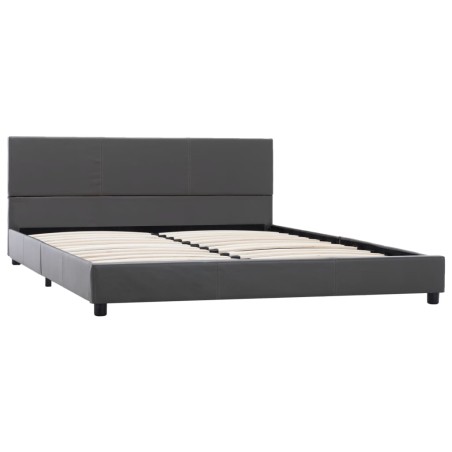 Cadre de lit sans matelas gris similicuir 120x200 cm
