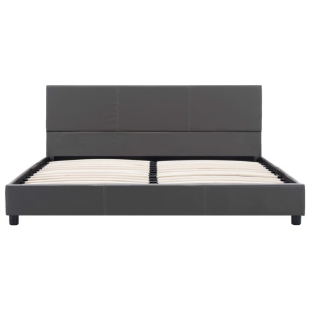 Cadre de lit sans matelas gris similicuir 120x200 cm