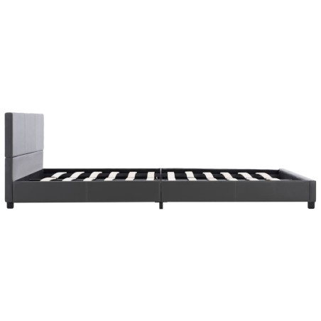 Cadre de lit sans matelas gris similicuir 120x200 cm