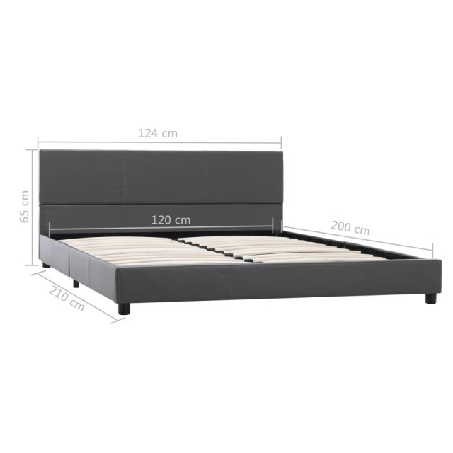 Cadre de lit sans matelas gris similicuir 120x200 cm