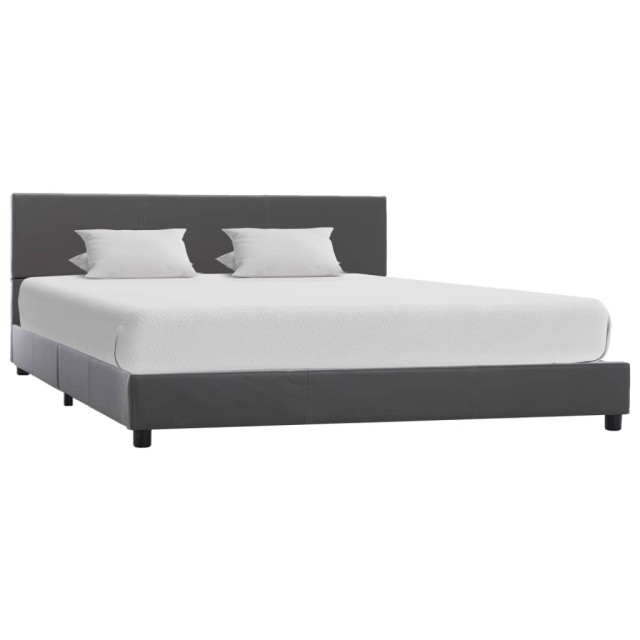 Cadre de lit sans matelas gris similicuir 140x200 cm