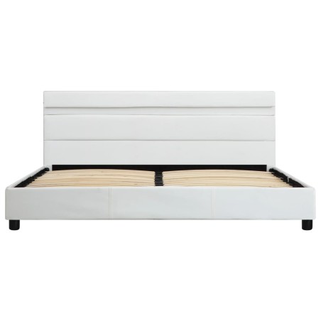 Cadre de lit avec LED Blanc Similicuir 120 x 200 cm