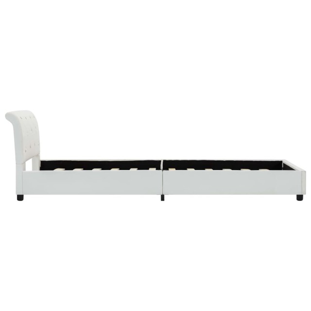 Cadre de lit sans matelas blanc similicuir 90x200 cm