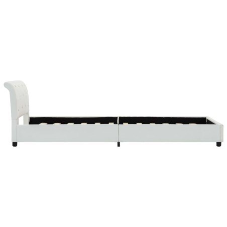 Cadre de lit sans matelas blanc similicuir 90x200 cm