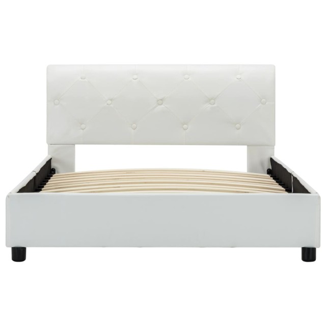 Cadre de lit Blanc Similicuir 100 x 200 cm