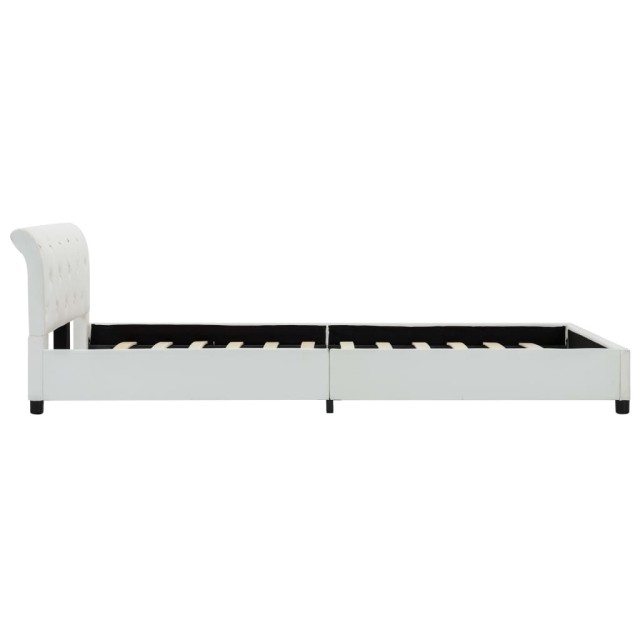 Cadre de lit sans matelas blanc similicuir 120x200 cm