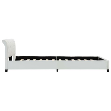 Cadre de lit sans matelas blanc similicuir 120x200 cm