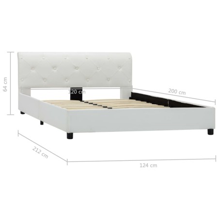 Cadre de lit sans matelas blanc similicuir 120x200 cm