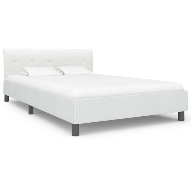Cadre de lit sans matelas blanc similicuir 140x200 cm