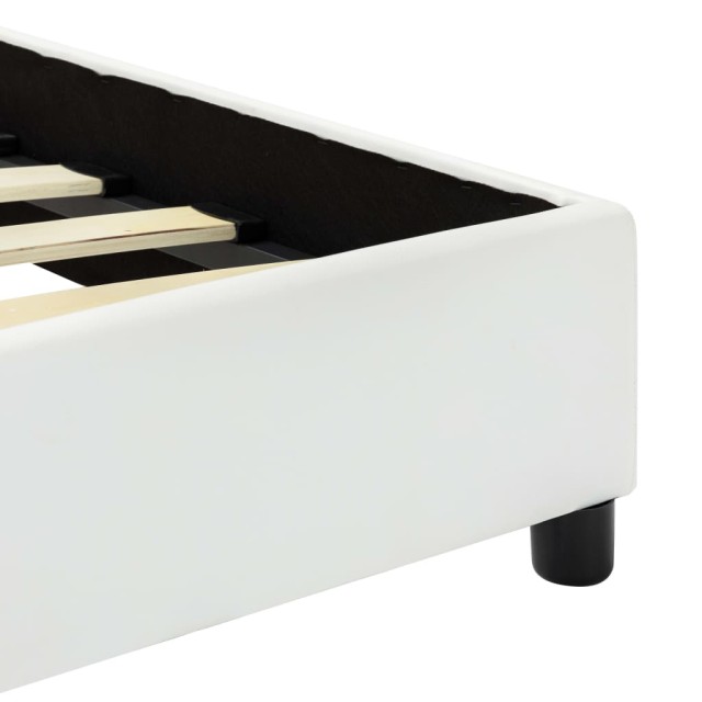 Cadre de lit sans matelas blanc similicuir 140x200 cm