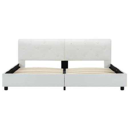 Cadre de lit sans matelas blanc similicuir 160x200 cm