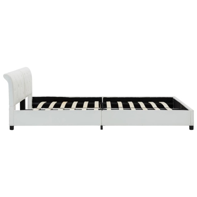 Cadre de lit sans matelas blanc similicuir 160x200 cm