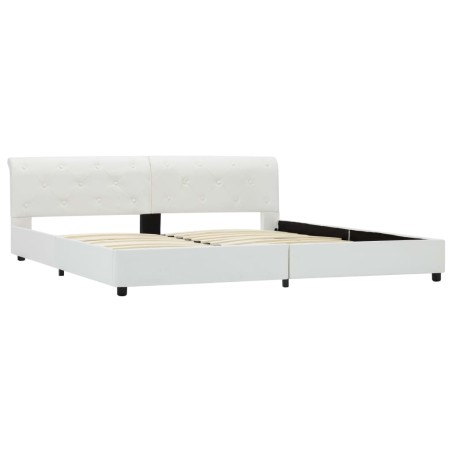 Cadre de lit Blanc Similicuir 180 x 200 cm