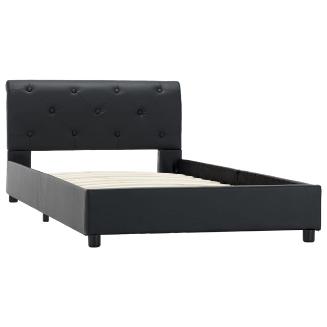 Cadre de lit sans matelas noir similicuir 90x200 cm