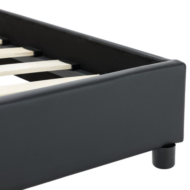 Cadre de lit sans matelas noir similicuir 90x200 cm