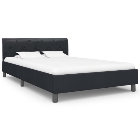 Cadre de lit sans matelas noir similicuir 120x200 cm