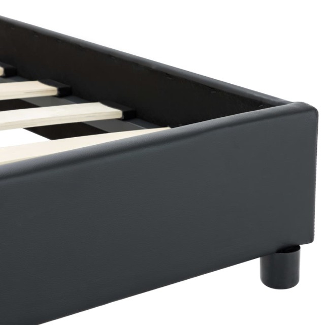 Cadre de lit sans matelas noir similicuir 120x200 cm