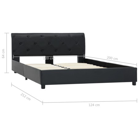 Cadre de lit sans matelas noir similicuir 120x200 cm