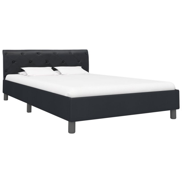 Cadre de lit sans matelas noir similicuir 140x200 cm