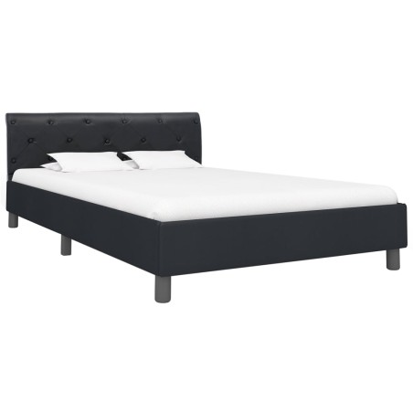 Cadre de lit sans matelas noir similicuir 140x200 cm