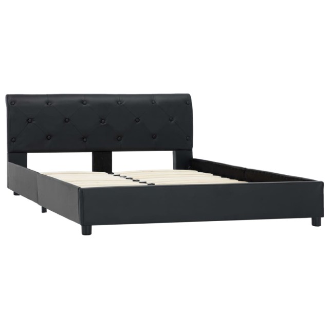 Cadre de lit sans matelas noir similicuir 140x200 cm
