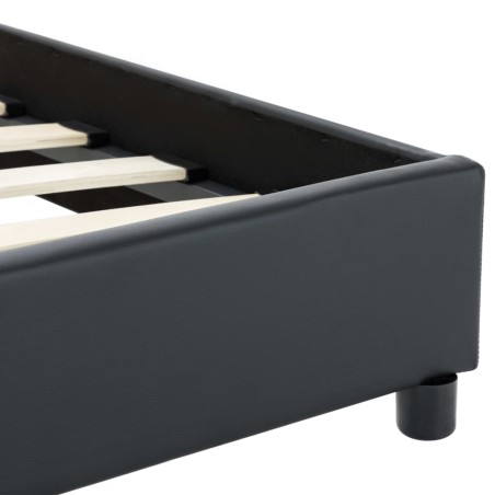 Cadre de lit sans matelas noir similicuir 140x200 cm