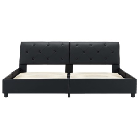 Cadre de lit Noir Similicuir 160 x 200 cm