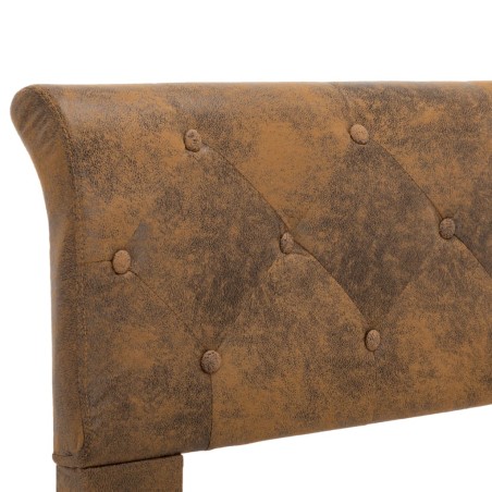 Cadre de lit sans matelas marron similicuir daim 160x200 cm