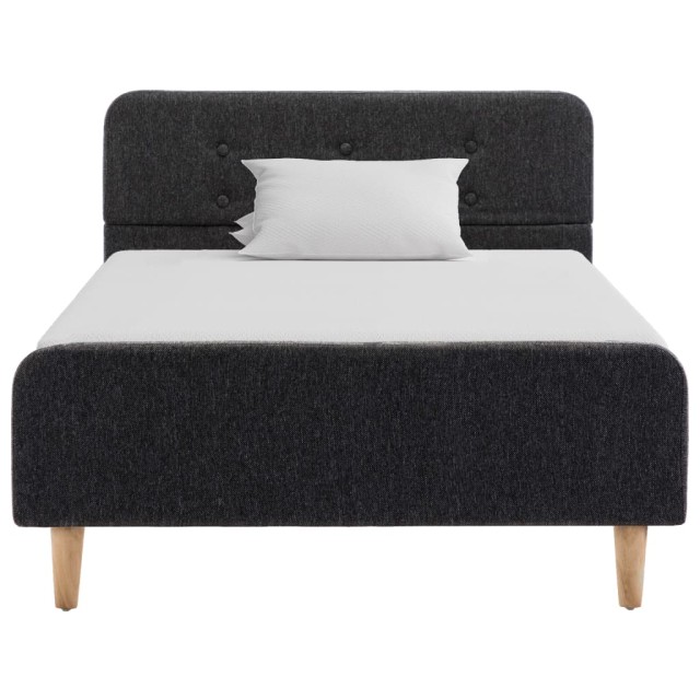 Cadre de lit Gris foncé Jute 100 x 200 cm