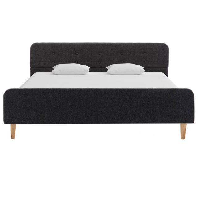 Cadre de lit Gris foncé Jute 140 x 200 cm