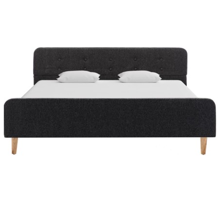 Cadre de lit Gris foncé Jute 140 x 200 cm