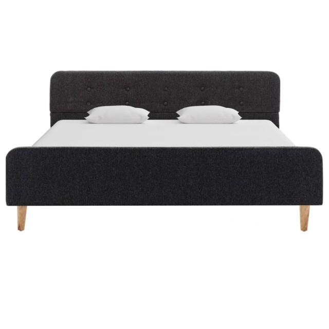 Cadre de lit Gris foncé Jute 160 x 200 cm