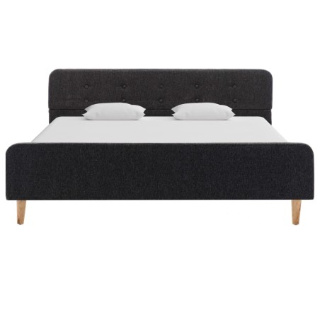 Cadre de lit Gris foncé Jute 160 x 200 cm