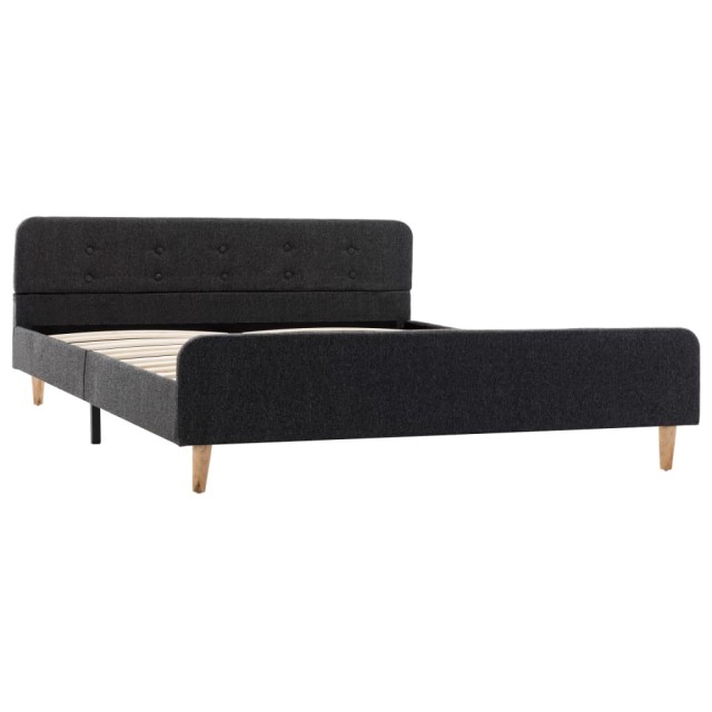 Cadre de lit Gris foncé Jute 160 x 200 cm