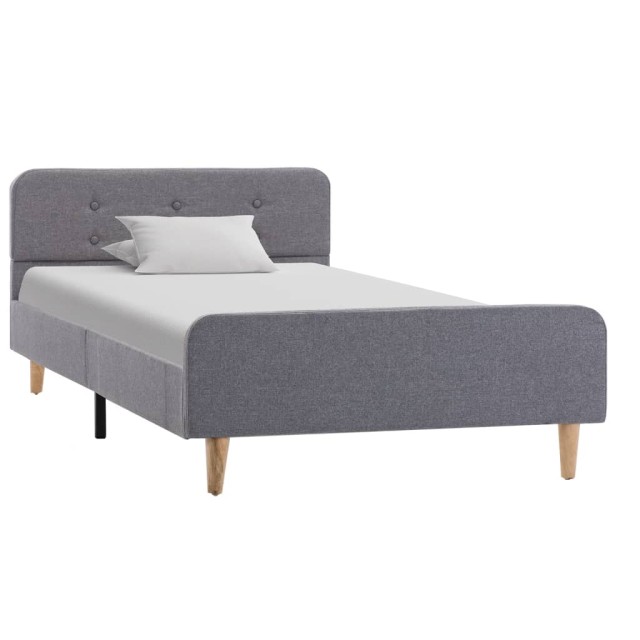 Cadre de lit sans matelas gris clair tissu 90x200 cm