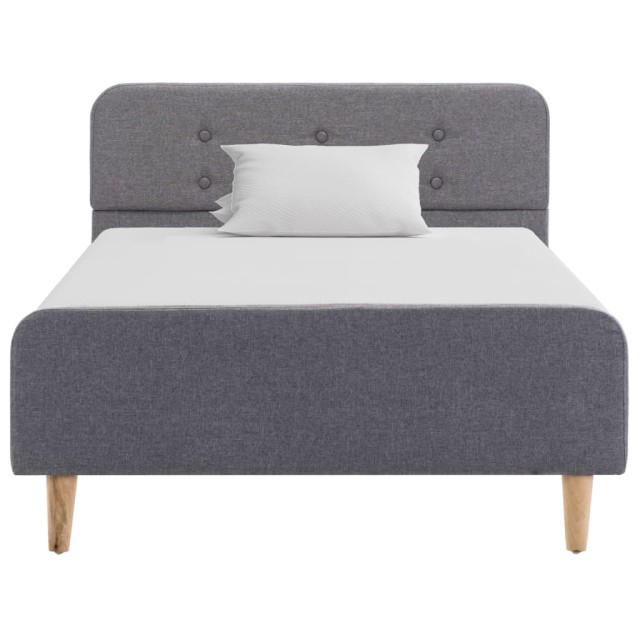 Cadre de lit sans matelas gris clair tissu 90x200 cm