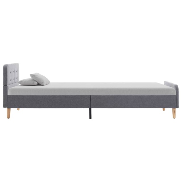 Cadre de lit sans matelas gris clair tissu 90x200 cm