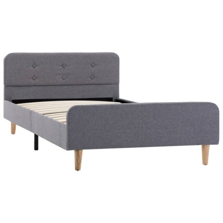 Cadre de lit sans matelas gris clair tissu 90x200 cm