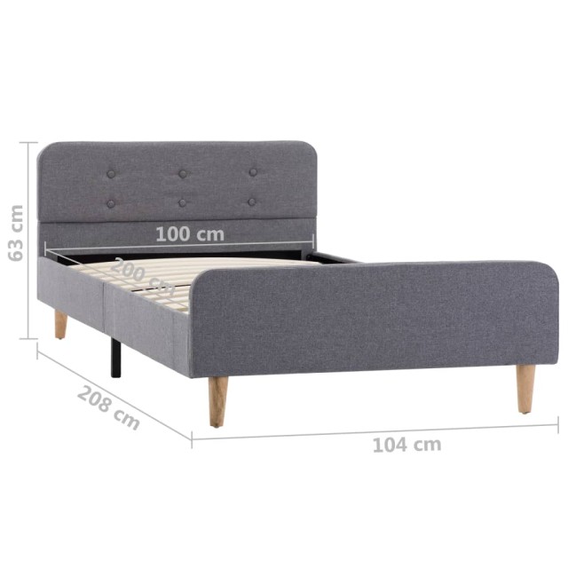Cadre de lit Gris clair Tissu 100 x 200 cm