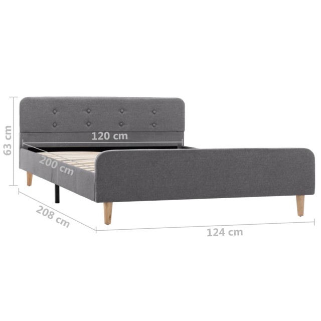 Cadre de lit Gris clair Tissu 120 x 200 cm