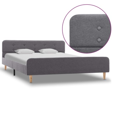 Cadre de lit sans matelas gris clair tissu 160x200 cm