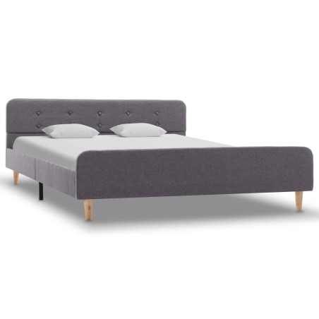 Cadre de lit sans matelas gris clair tissu 160x200 cm