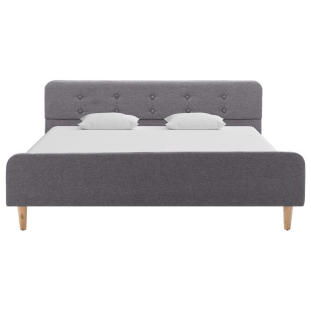 Cadre de lit sans matelas gris clair tissu 160x200 cm
