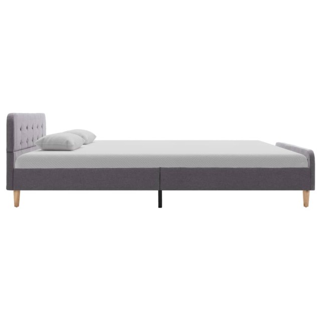 Cadre de lit sans matelas gris clair tissu 160x200 cm