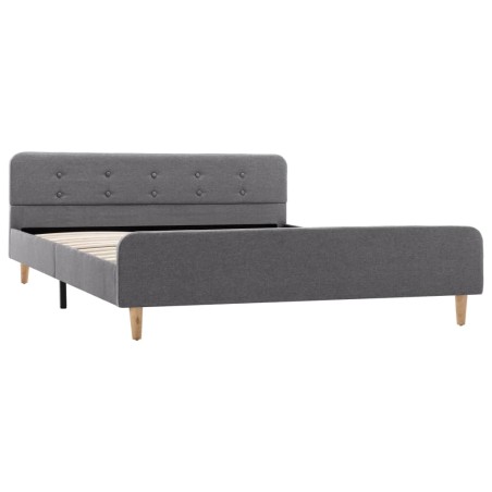 Cadre de lit sans matelas gris clair tissu 160x200 cm