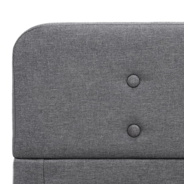 Cadre de lit sans matelas gris clair tissu 160x200 cm