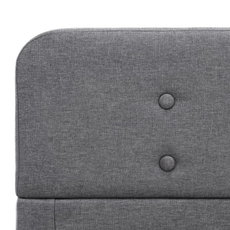 Cadre de lit sans matelas gris clair tissu 160x200 cm