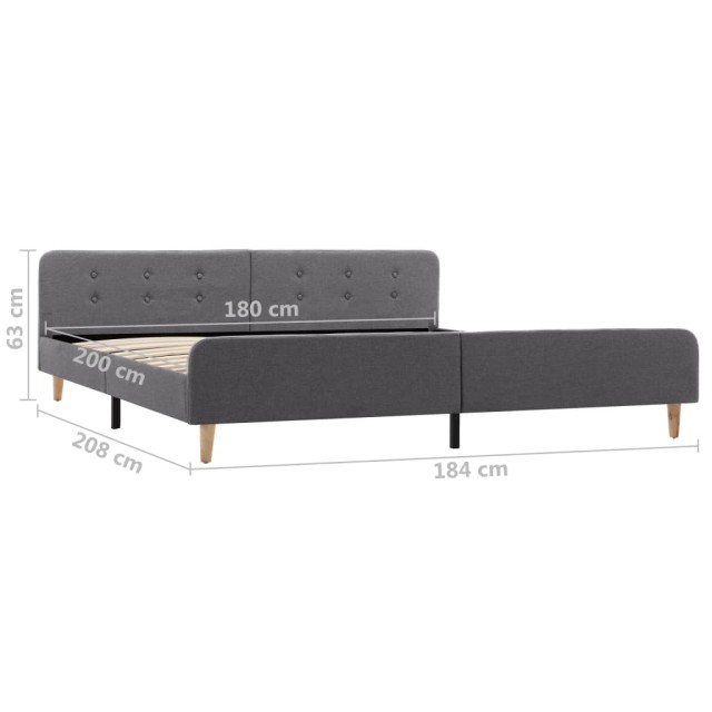 Cadre de lit Gris clair Tissu 180 x 200 cm