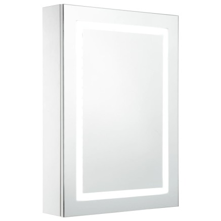 Armoire de salle de bain à miroir LED 50x13x70 cm 2